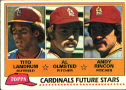 1981 Topps Baseball Cards      244     Tito Landrum/Al Olmsted/Andy Rincon RC